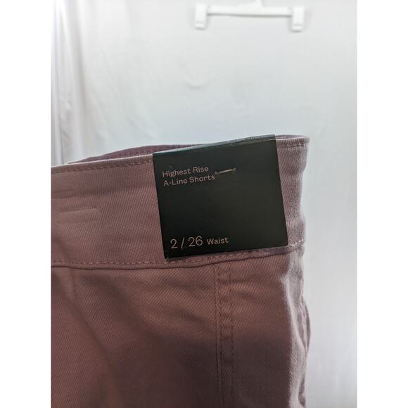 Wild Fable Jean Shorts Pleated Lavender 2 Cutoff Super High Rise Bermuda Raw Hem - Picture 5 of 9